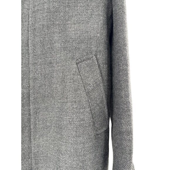 Zara Men Gray Wool Blend Mens Coat With Faux Fur Collar & Button Cuffs - Picture 3 of 12